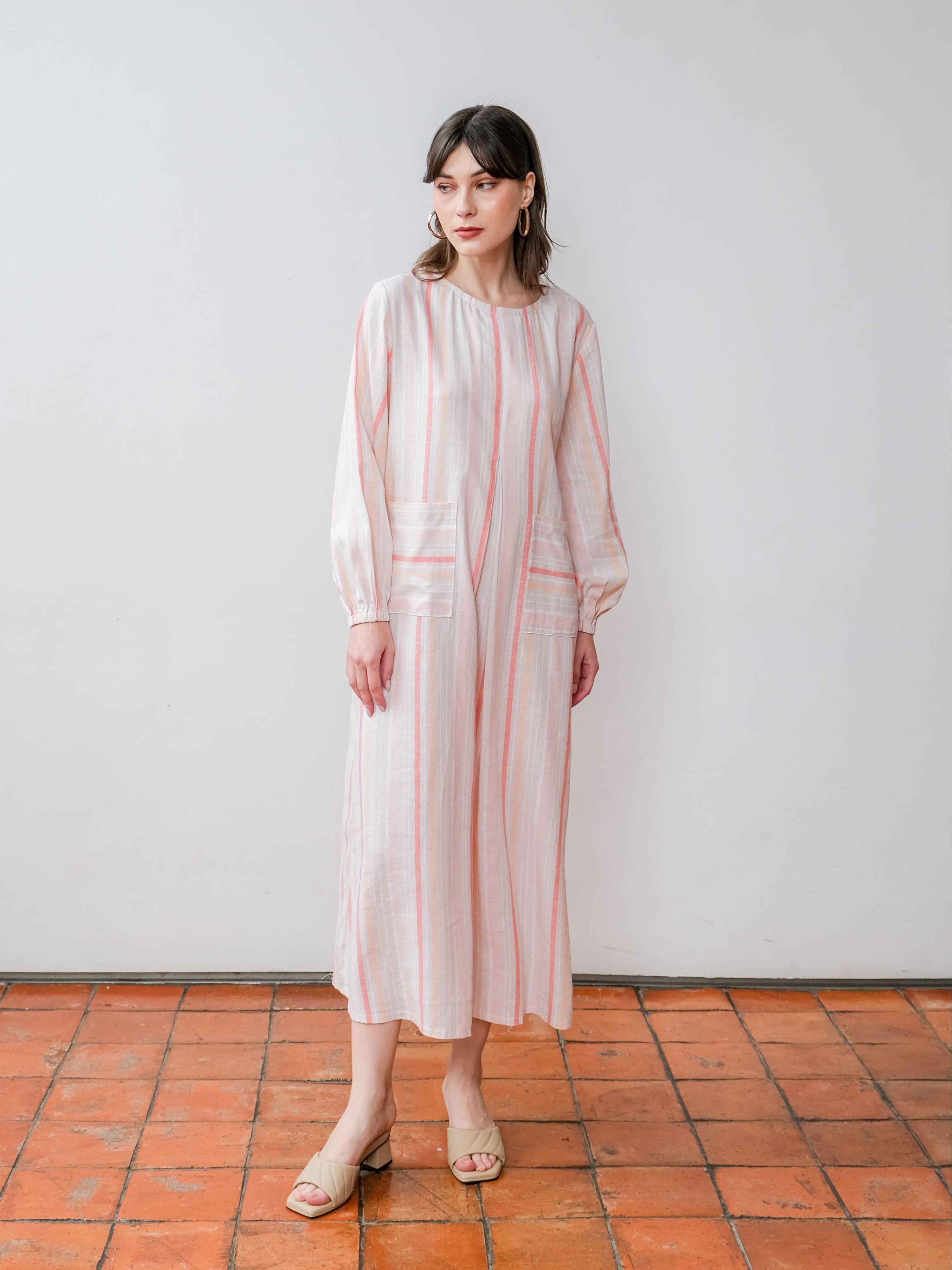 Asiro Wilda Linen Dress Gaun Wanita Gamis Panjang Wanita Gamis Session Ramadhan Baju Lebaran 2026 Kaftan Bukber Terbaru Abaya Polos