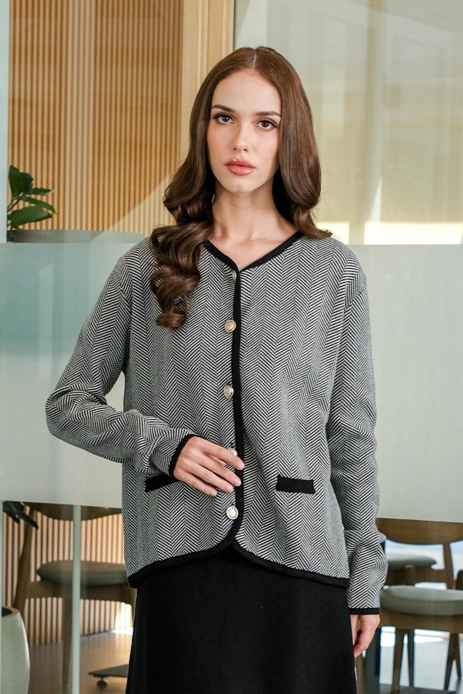 Asiro Arabella Knitted Outerwear Pakaian Atasan Wanita