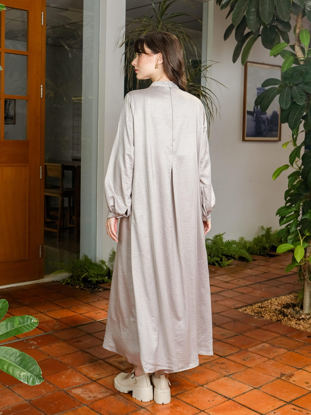 Asiro Najwa Cotton Flowy Dress Gaun Wanita Gamis Panjang Wanita Gamis Session Ramadhan Baju Lebaran 2026 Abaya Polos