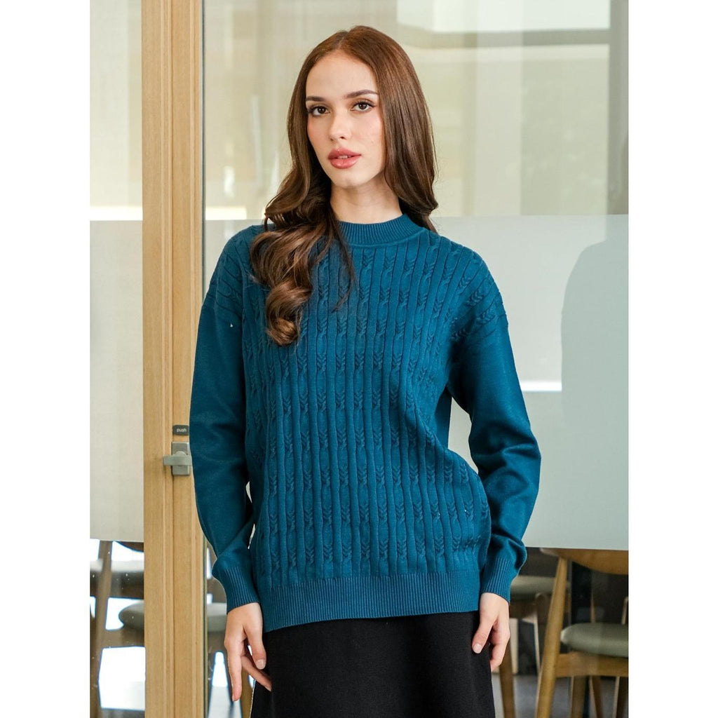 Asiro Violet Top Knitted Outerwear Pakaian Atasan Wanita