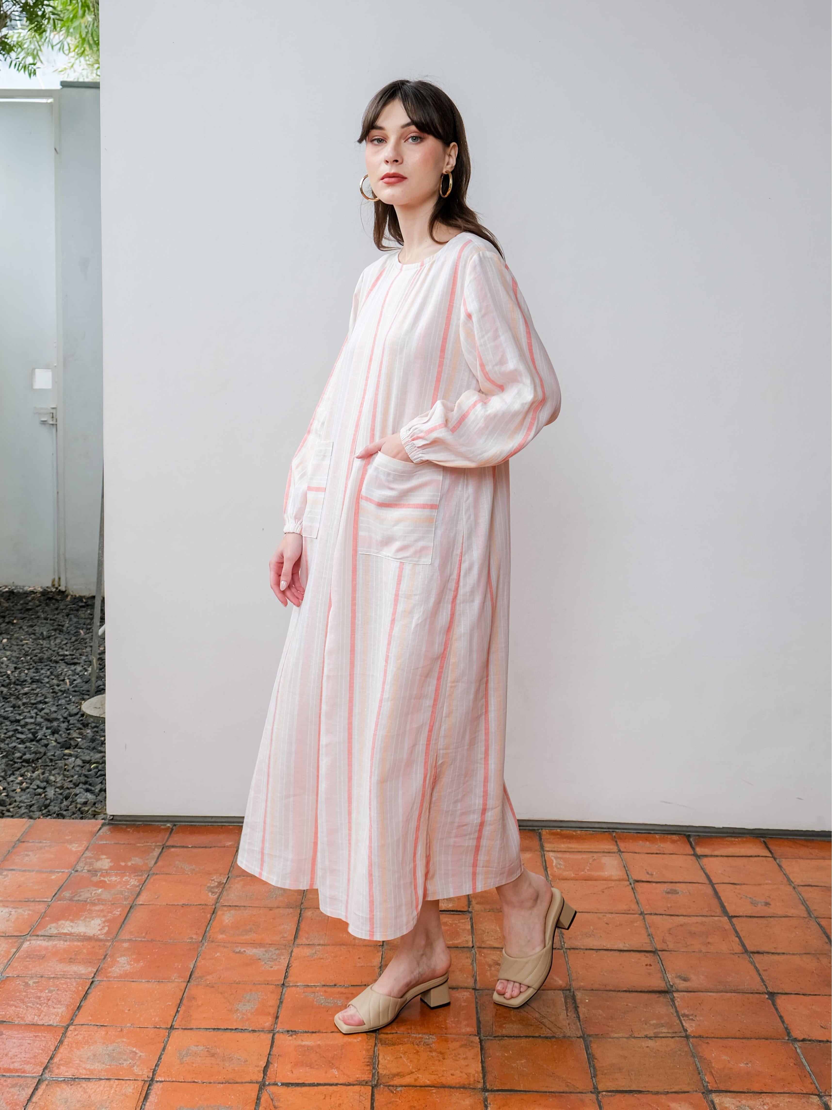 Asiro Wilda Linen Dress Gaun Wanita Gamis Panjang Wanita Gamis Session Ramadhan Baju Lebaran 2026 Kaftan Bukber Terbaru Abaya Polos