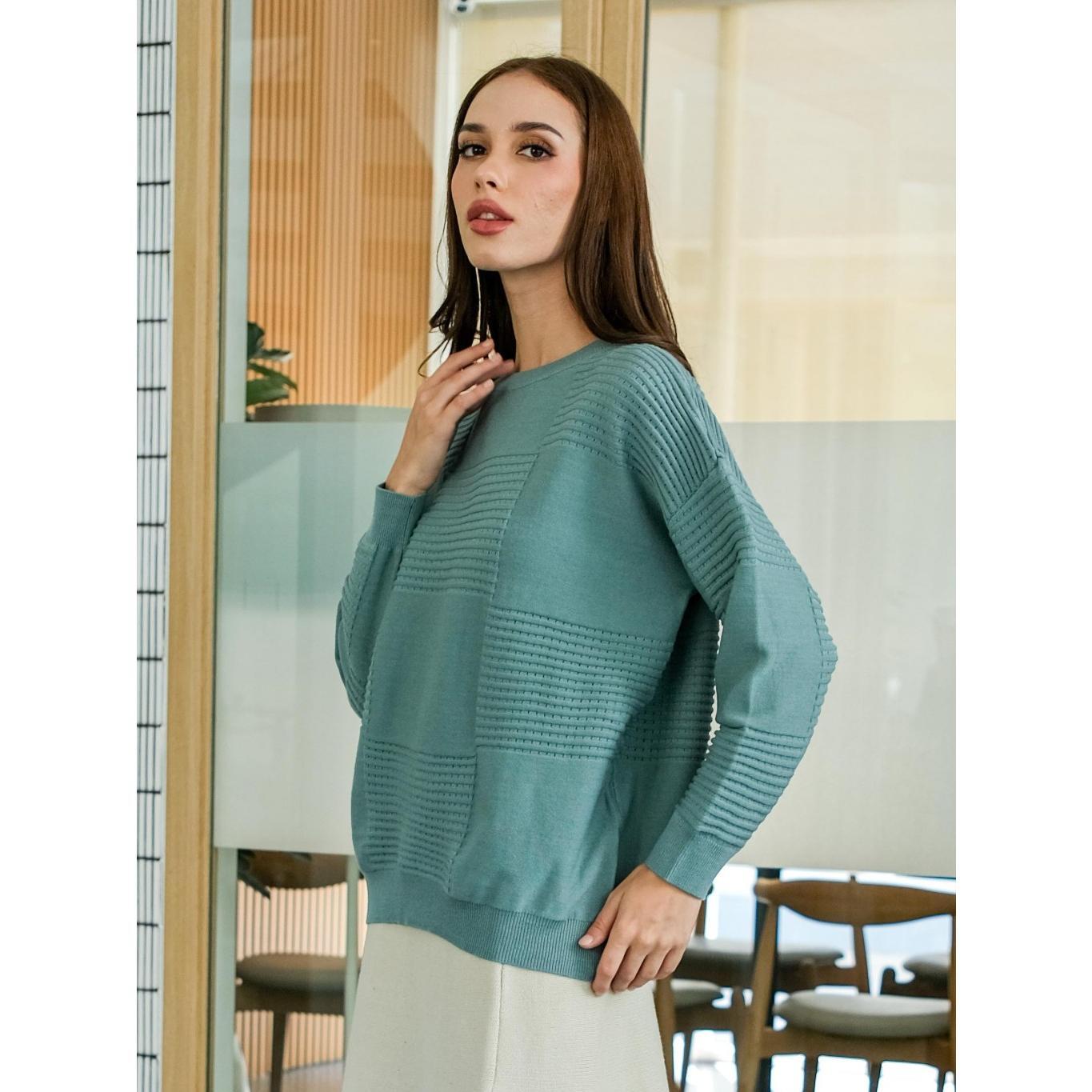 Asiro Mevi Top Knitted Outerwear Pakaian Atasan Wanita