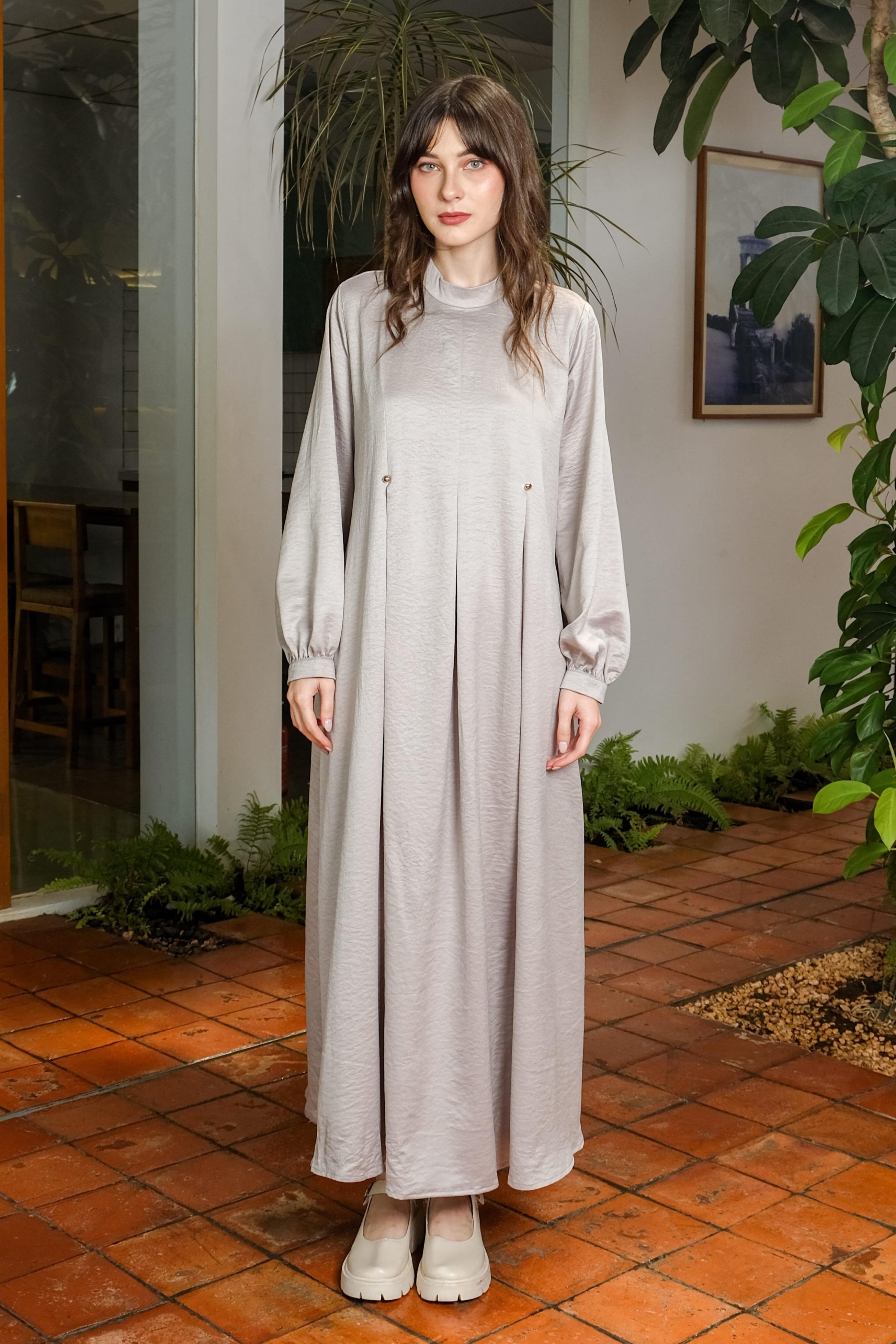 Asiro Najwa Cotton Flowy Dress Gaun Wanita Gamis Panjang Wanita Gamis Session Ramadhan Baju Lebaran 2026 Abaya Polos