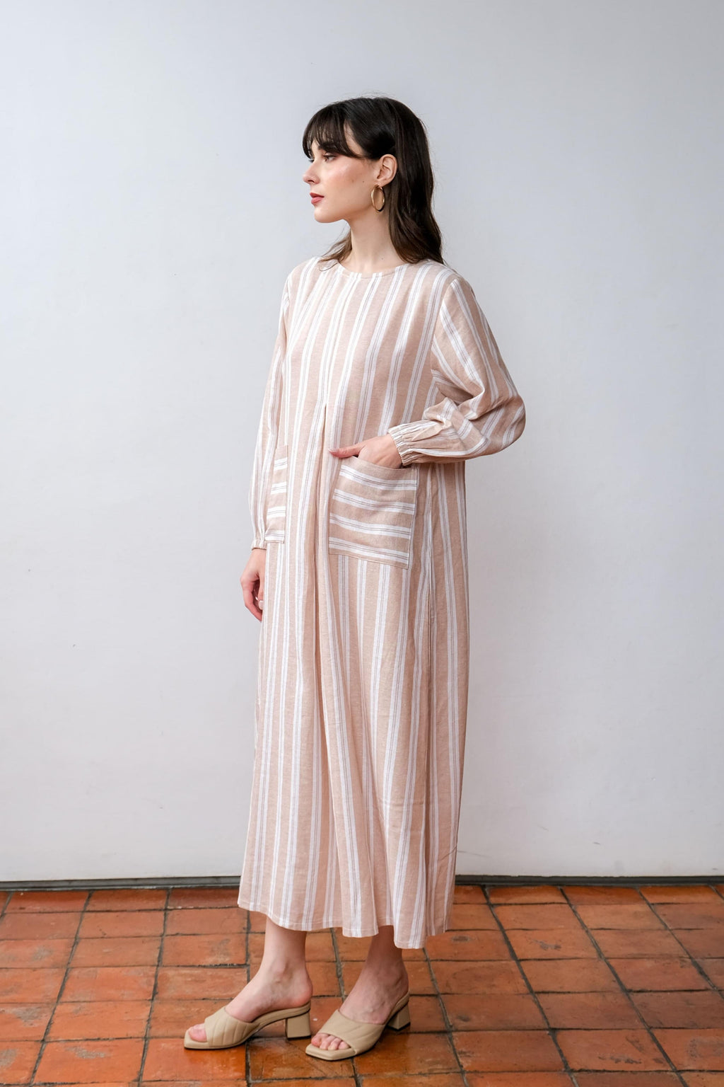 Asiro Wilda Linen Dress Gaun Wanita Gamis Panjang Wanita Gamis Session Ramadhan Baju Lebaran 2026 Kaftan Bukber Terbaru Abaya Polos
