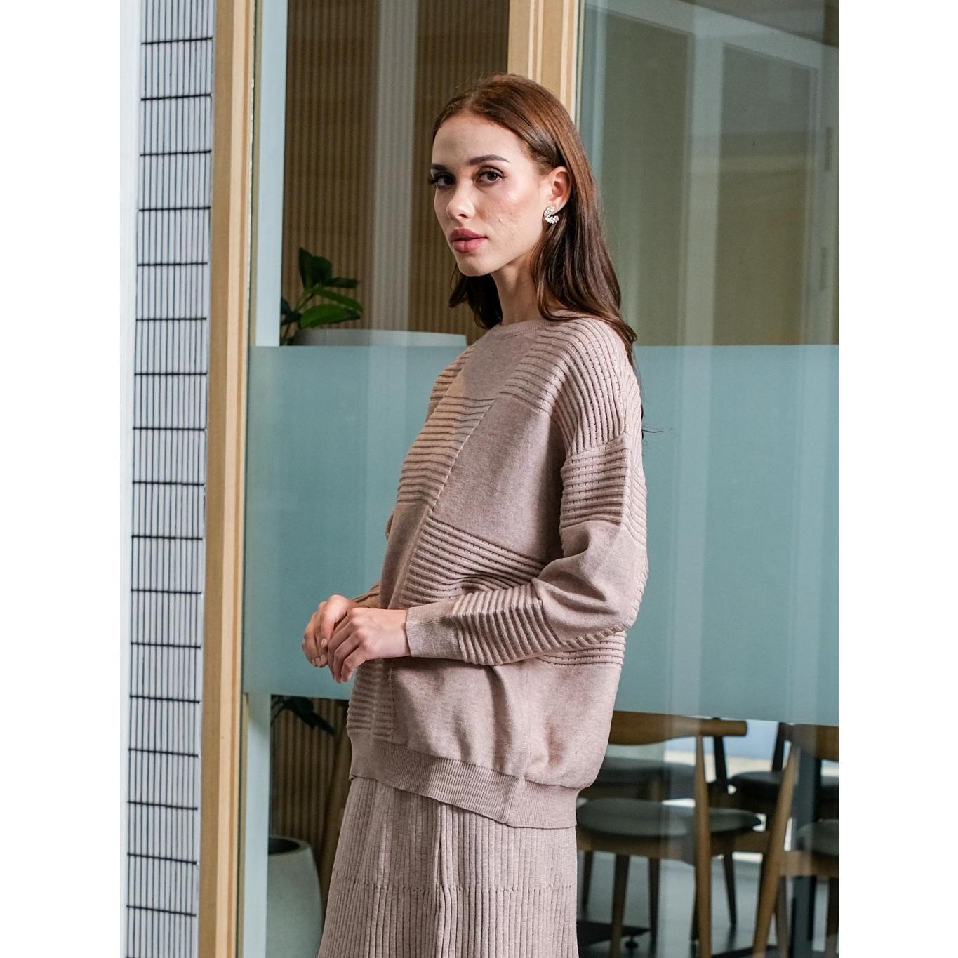 Asiro Mevi Top Knitted Outerwear Pakaian Atasan Wanita