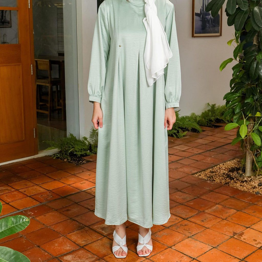 Asiro Najwa Cotton Flowy Dress Gaun Wanita Gamis Panjang Wanita Gamis Session Ramadhan Baju Lebaran 2026 Abaya Polos