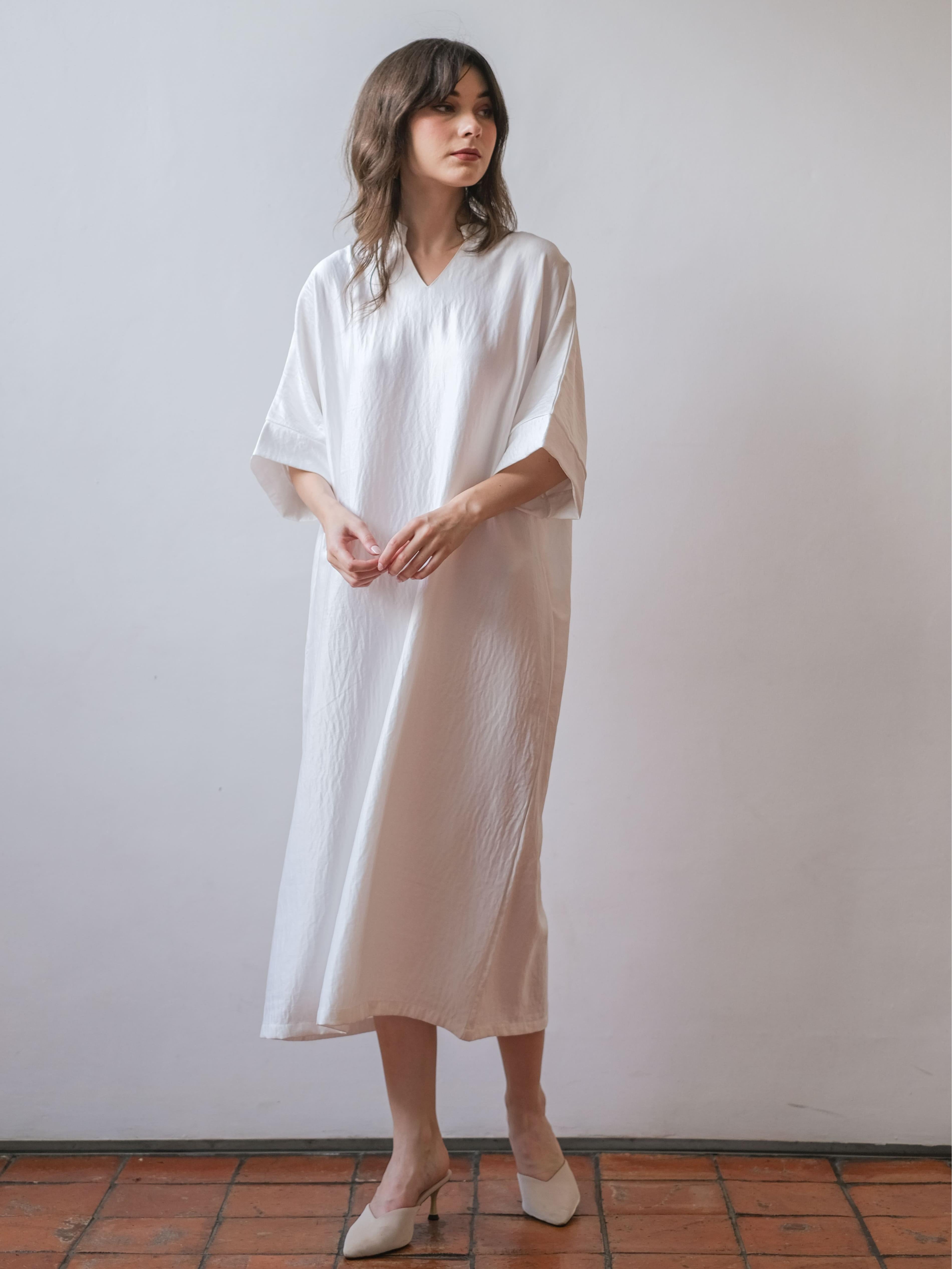 Asiro Zelmira Dress Linen Cotton Korea Gamis Panjang Wanita Gamis Session Ramadhan Baju Lebaran 2026 Kaftan Bukber Terbaru Abaya Polos