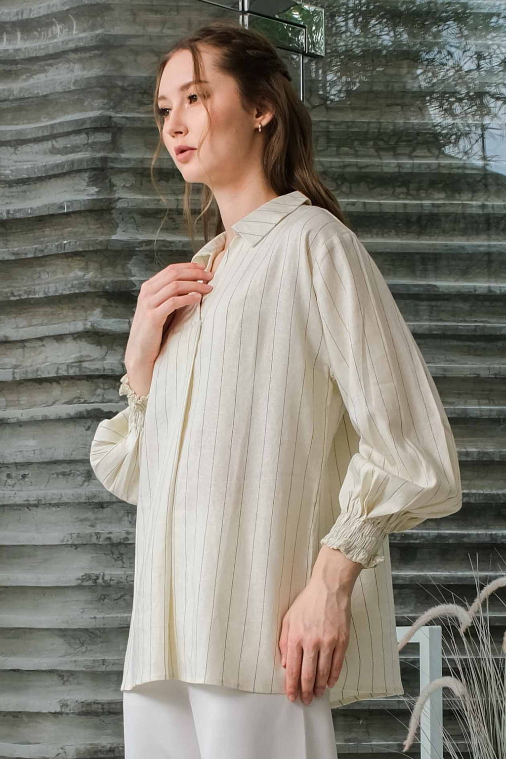 Asiro Okta Top Blus Linen