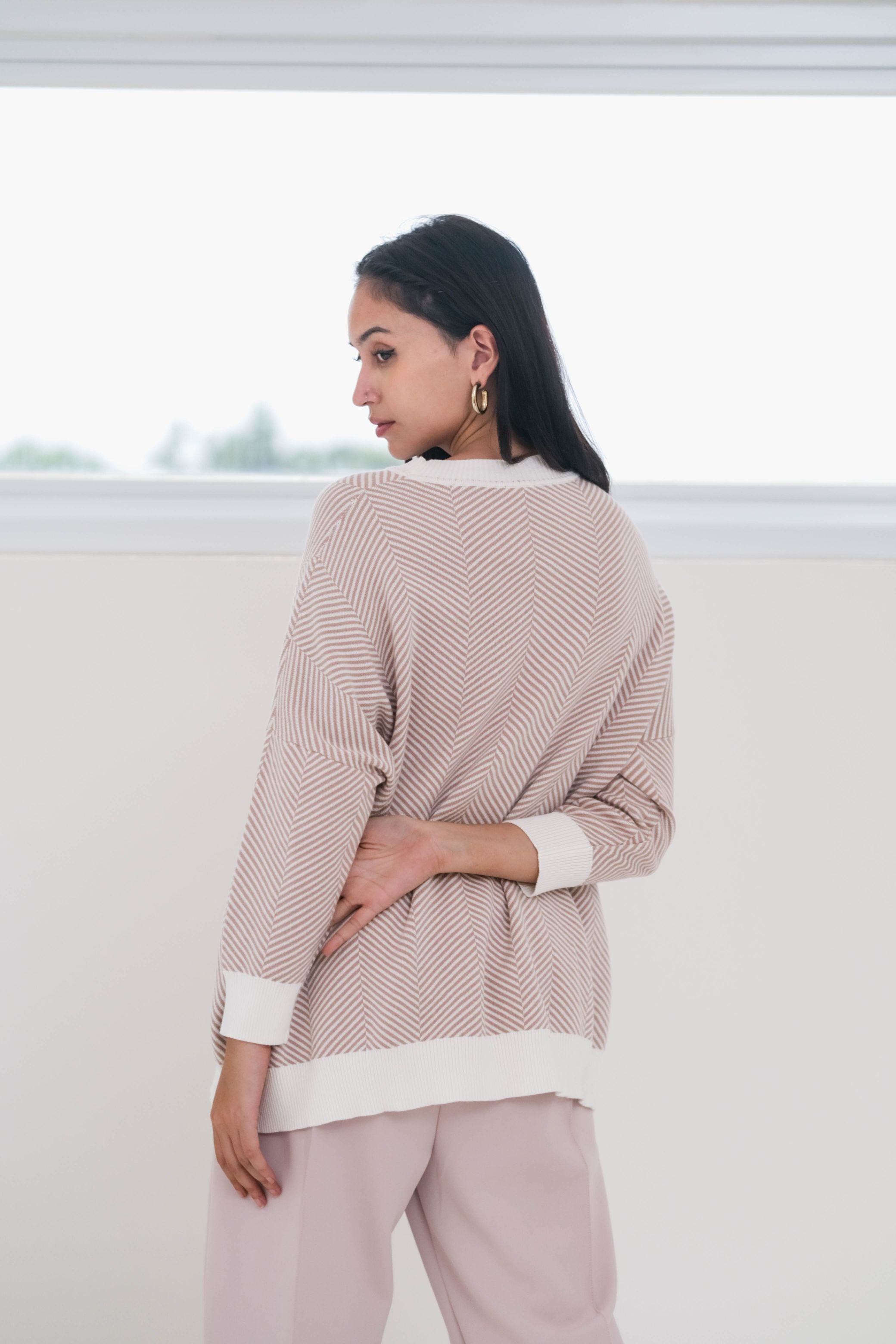 Victoria Knitted Blouse Sand