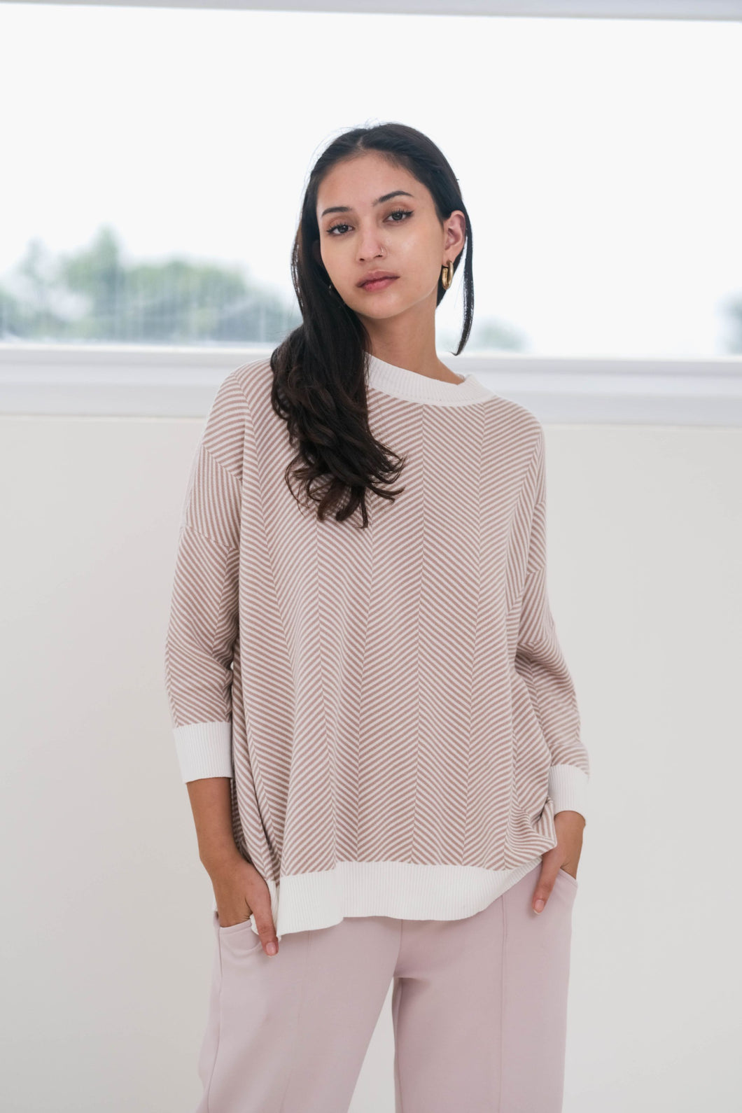 Victoria Knitted Blouse Sand