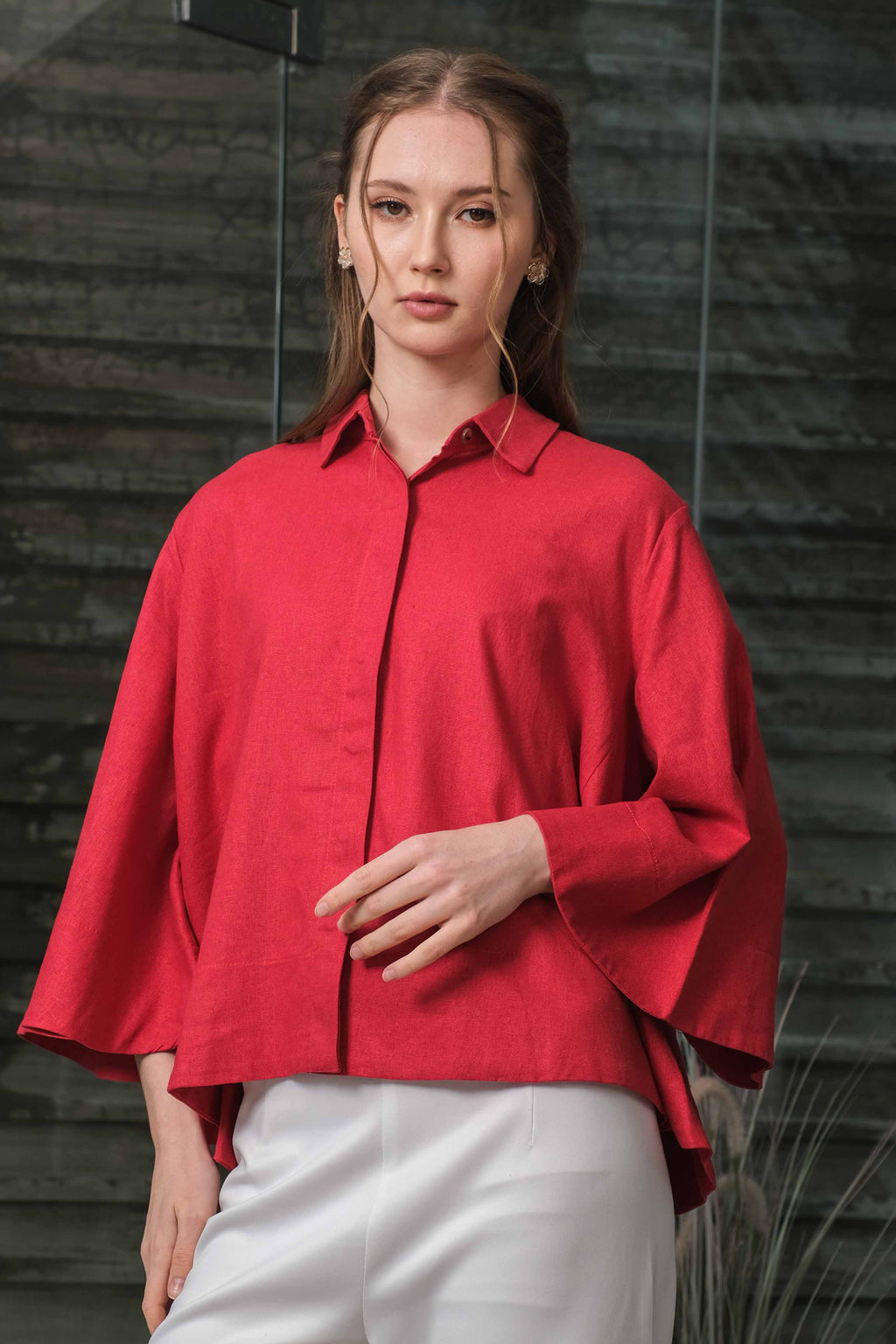 Asiro Kyo Linen Blouse Kemeja Atasan Wanita