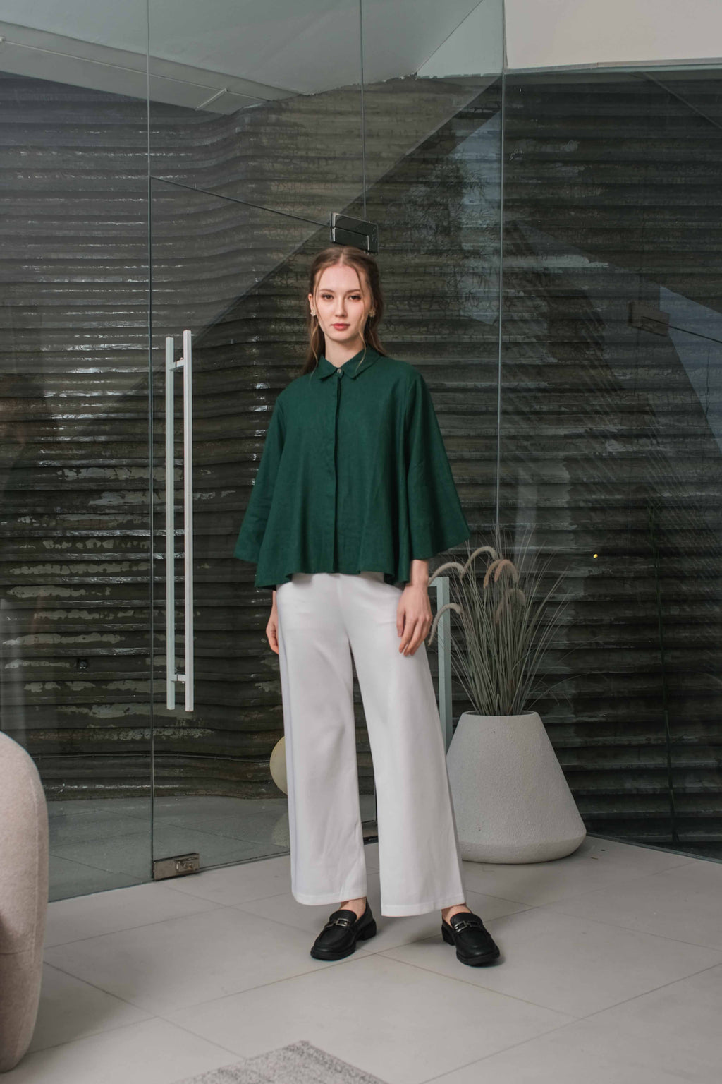 Asiro Kyo Linen Blouse Kemeja Atasan Wanita