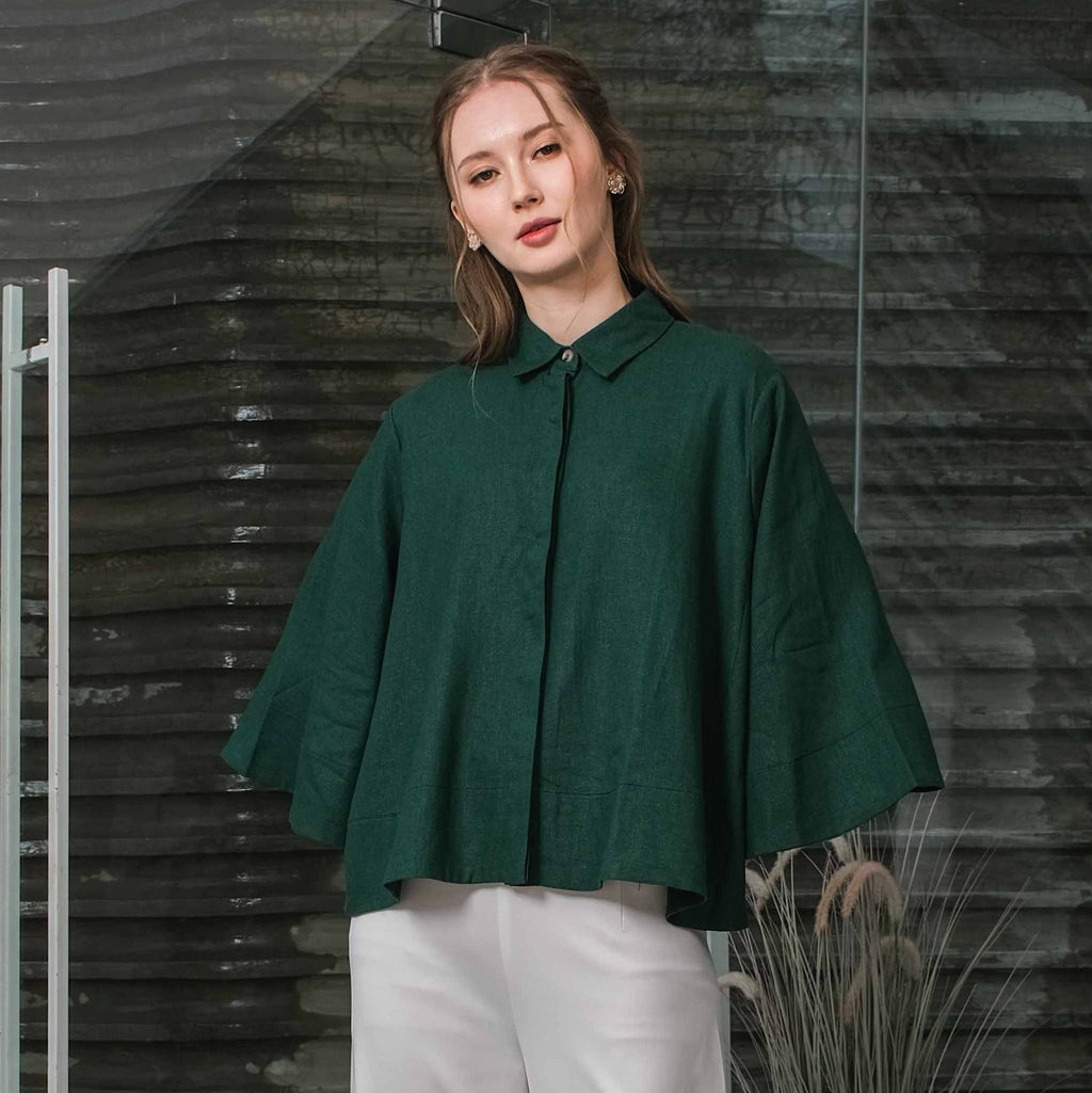 Asiro Kyo Linen Blouse Kemeja Atasan Wanita