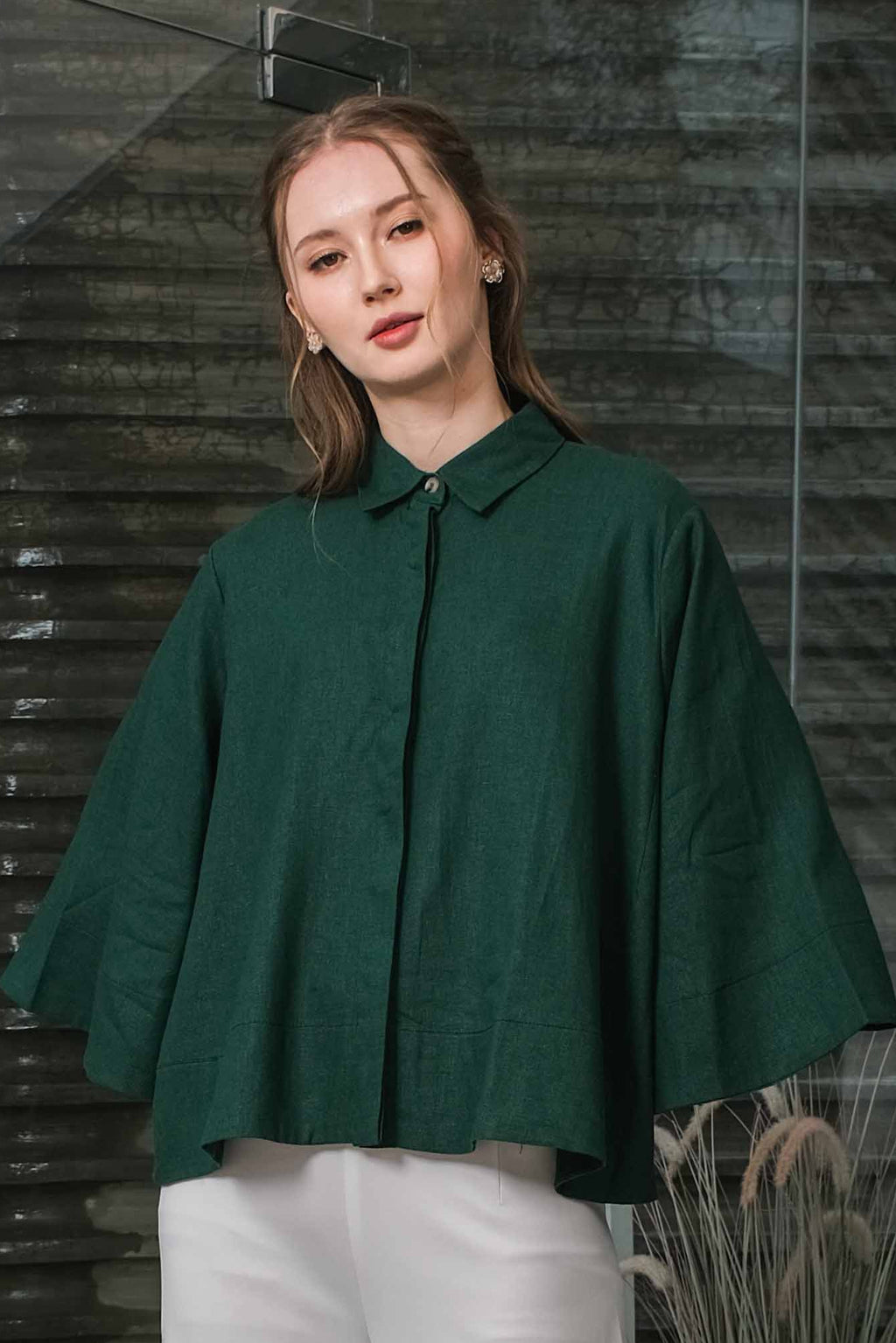 Asiro Kyo Linen Blouse Kemeja Atasan Wanita
