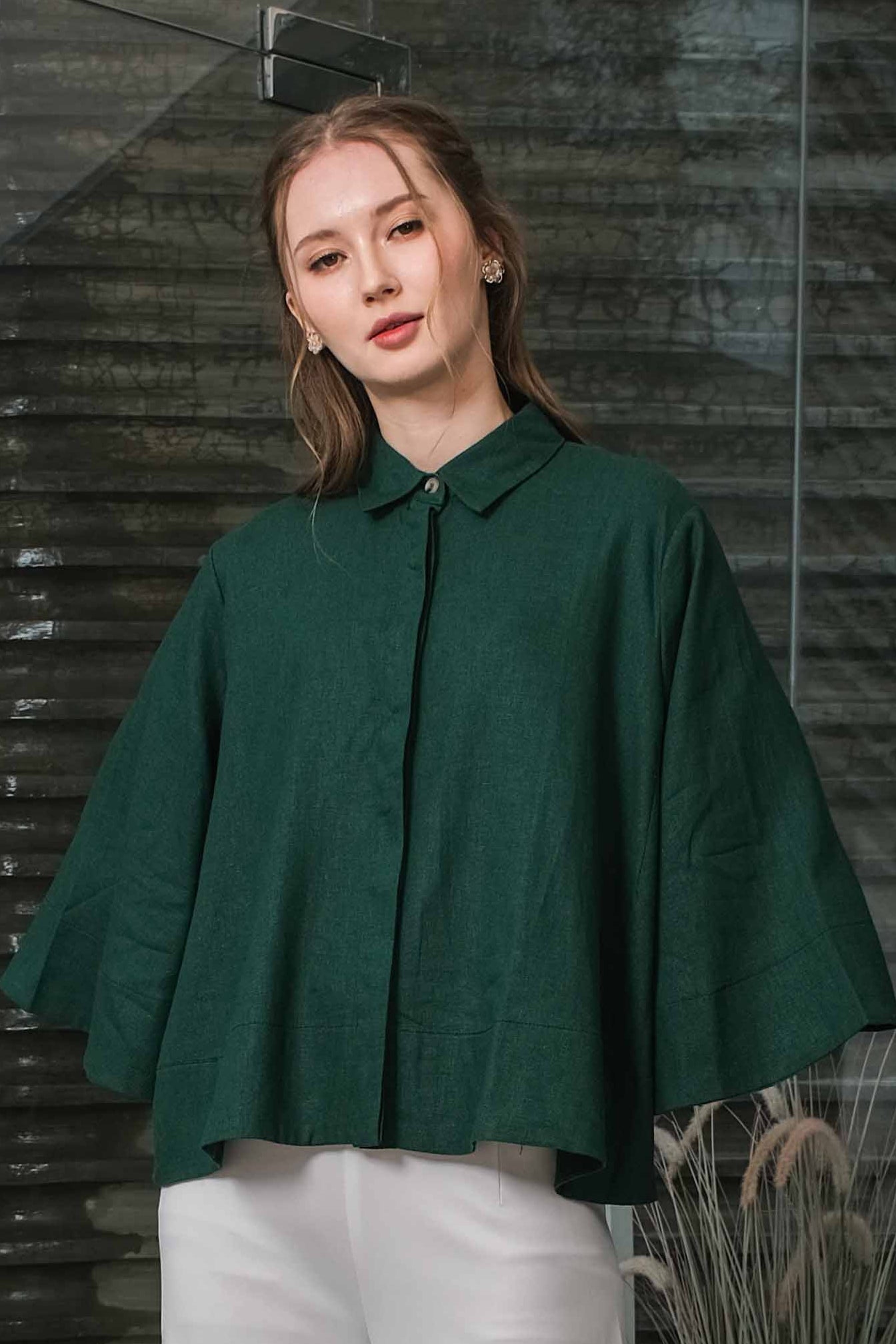 Asiro Kyo Linen Blouse Kemeja Atasan Wanita