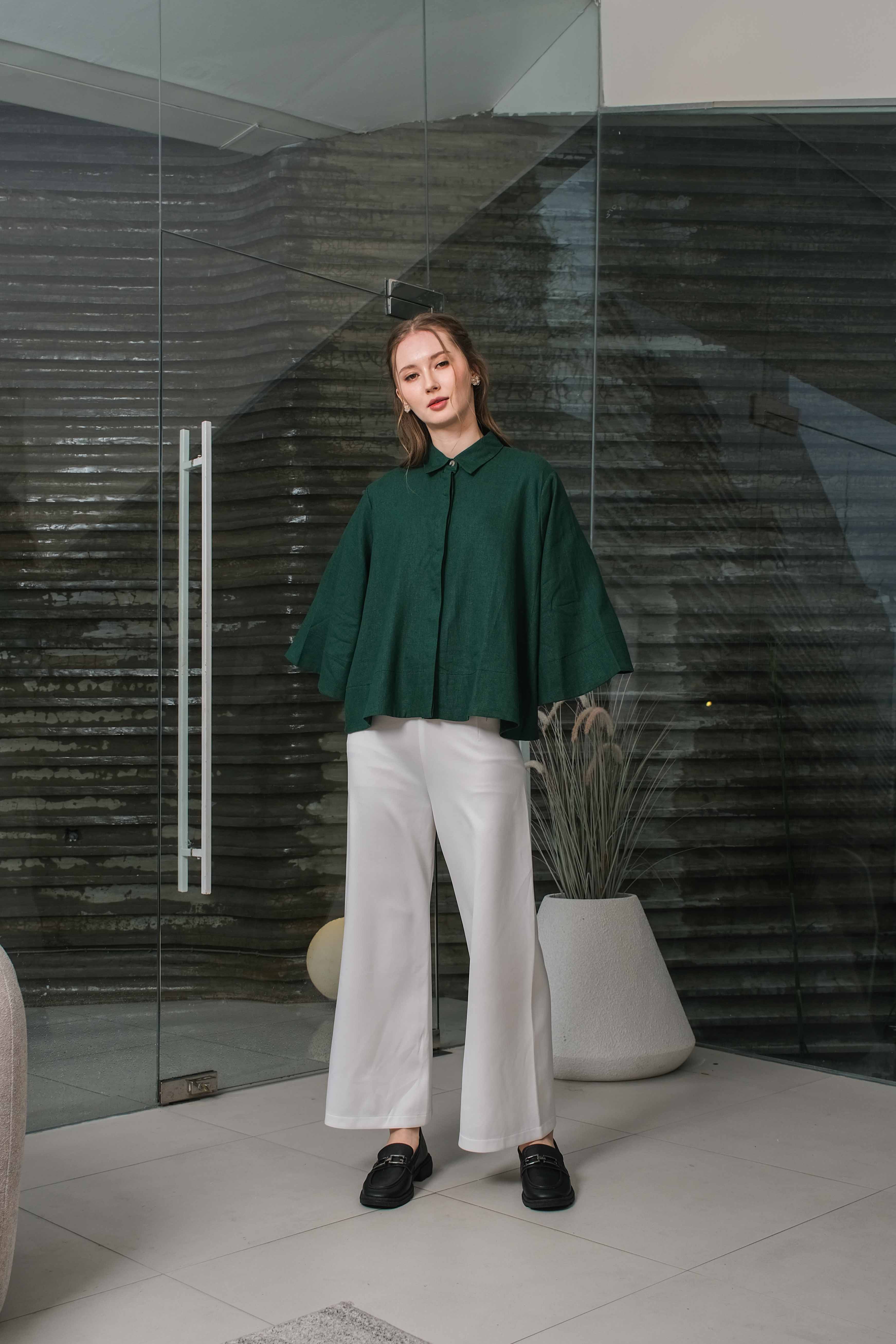 Asiro Kyo Linen Blouse Kemeja Atasan Wanita