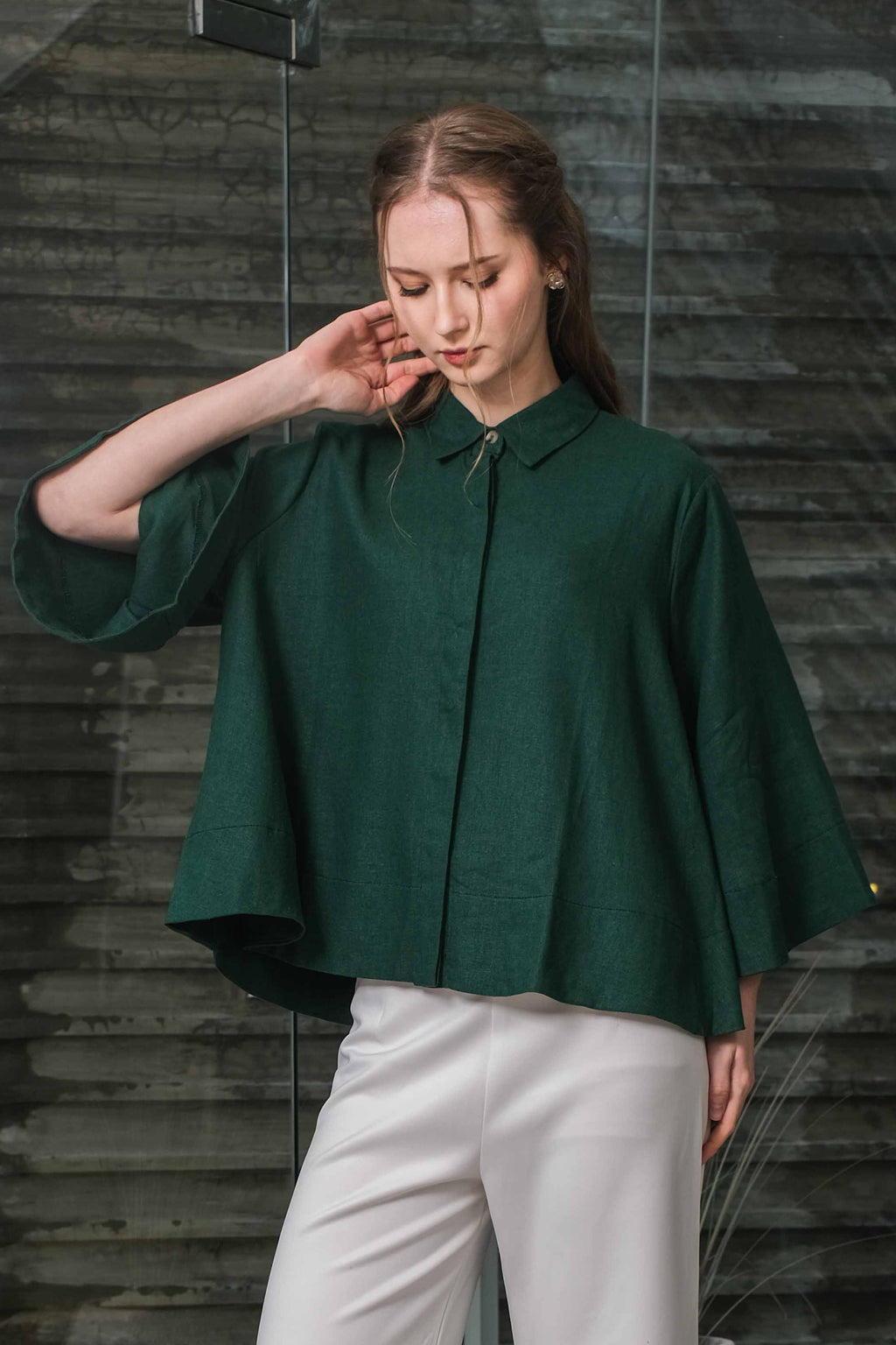 Asiro Kyo Linen Blouse Kemeja Atasan Wanita