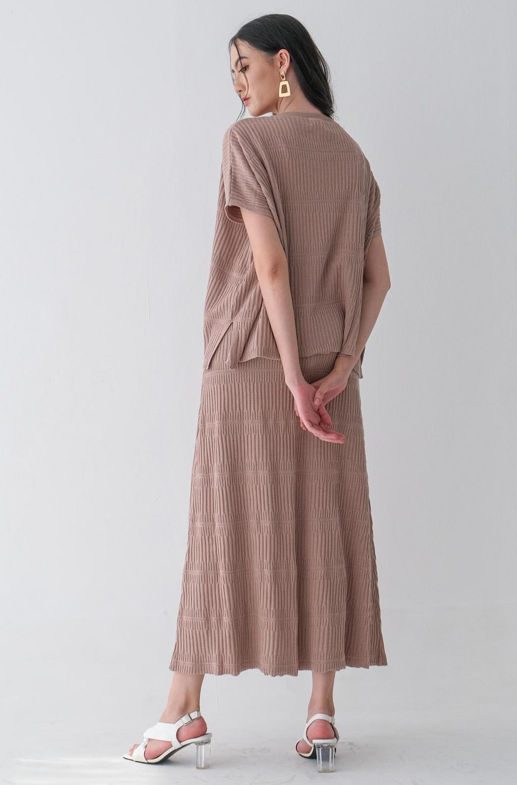 Asiro Arsa Knitted Blouse Hazel Knitted Skirt Sets Wanita