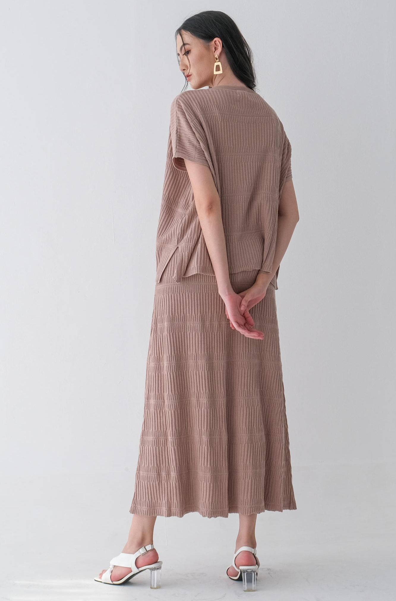 Asiro Arsa Knitted Blouse Hazel Knitted Skirt Sets Wanita