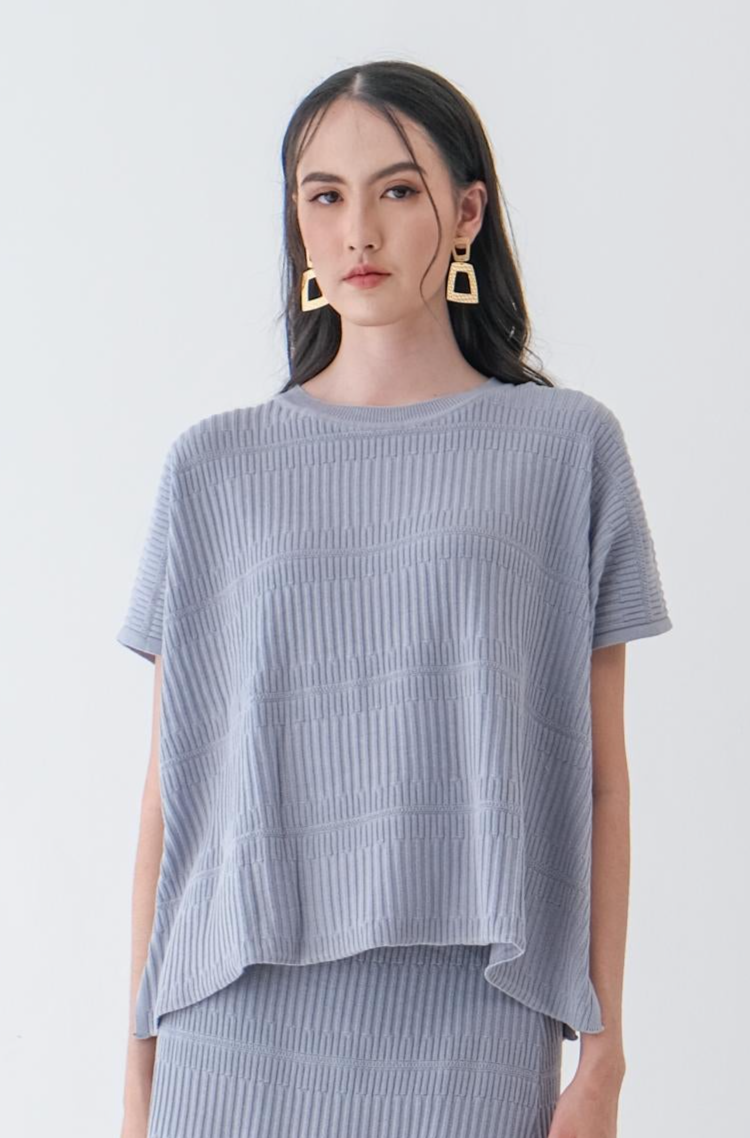 Asiro Arsa Knitted Blouse Hazel Knitted Skirt Sets Wanita