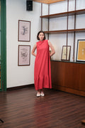 Asiro Vanya Dress Pakaian Wanita Tanpa Lengan Linen