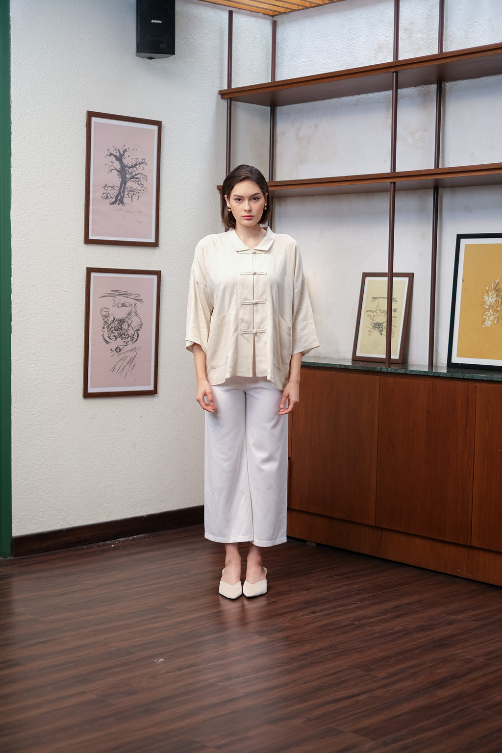 Asiro Kiya Kemeja Blouse Pakaian Atasan Wanita Linen
