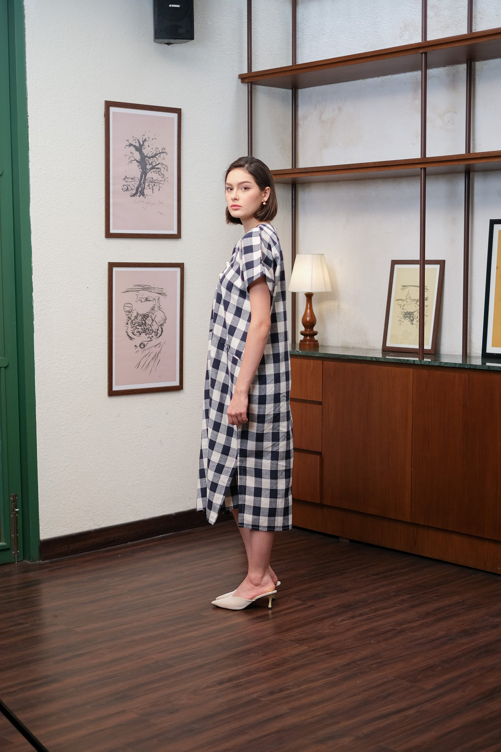 Asiro Arshy Dress Pakaian Wanita Linen Lengan Pendek