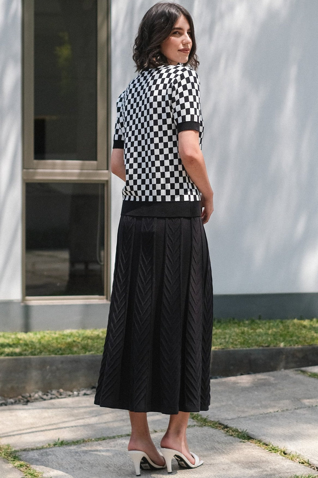 Asiro Elvina Knitted Skirt Black Rok Wanita