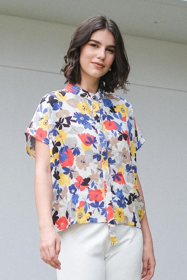 Asiro Geona Pure Linen Blouse Multi Atasan Wanita