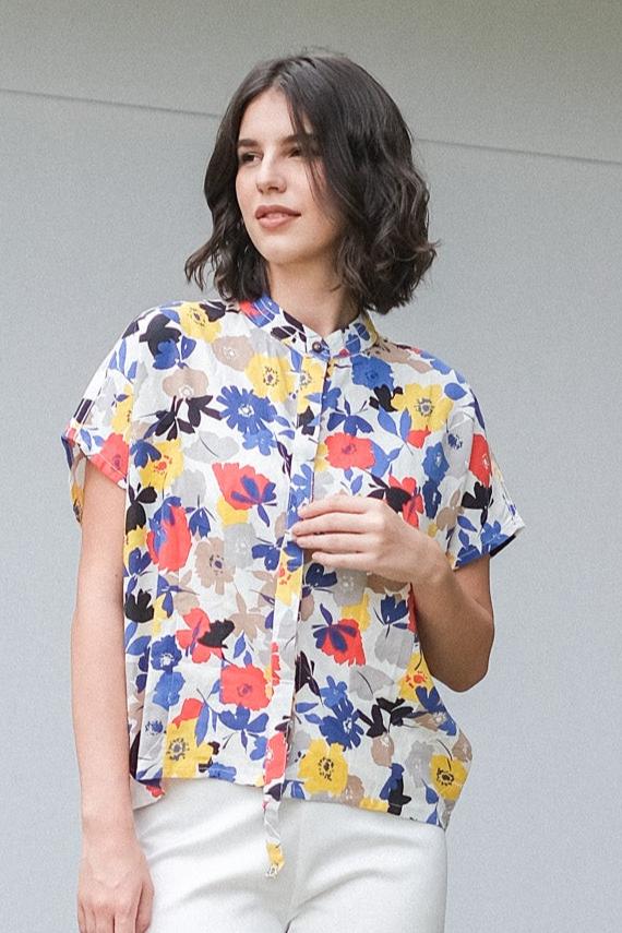Asiro Geona Pure Linen Blouse Multi Atasan Wanita
