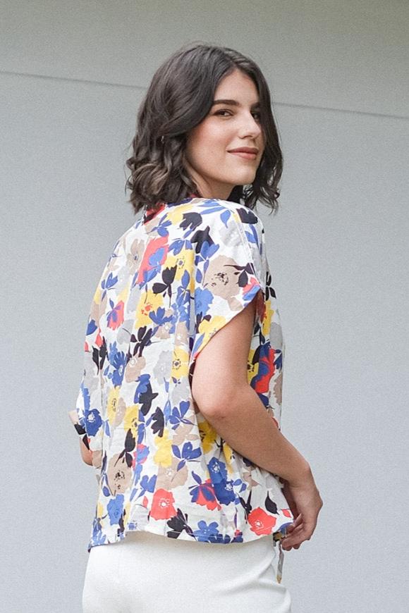 Asiro Geona Pure Linen Blouse Multi Atasan Wanita