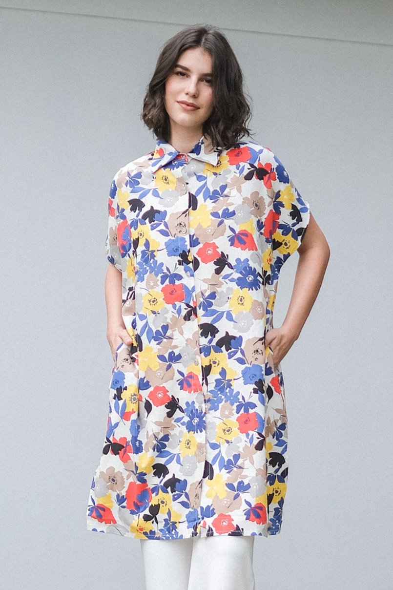 Asiro Vidy Pure Linen Blouse Multi Atasan Wanita