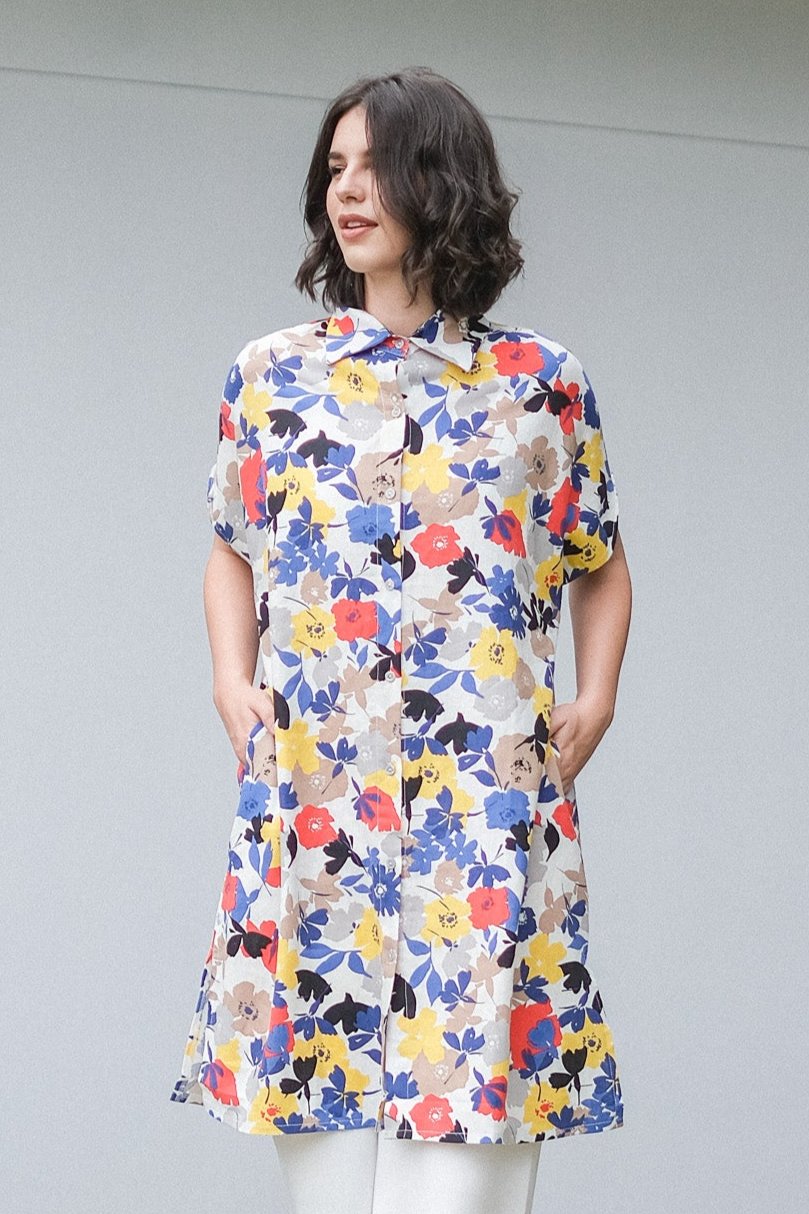 Asiro Vidy Pure Linen Blouse Multi Atasan Wanita