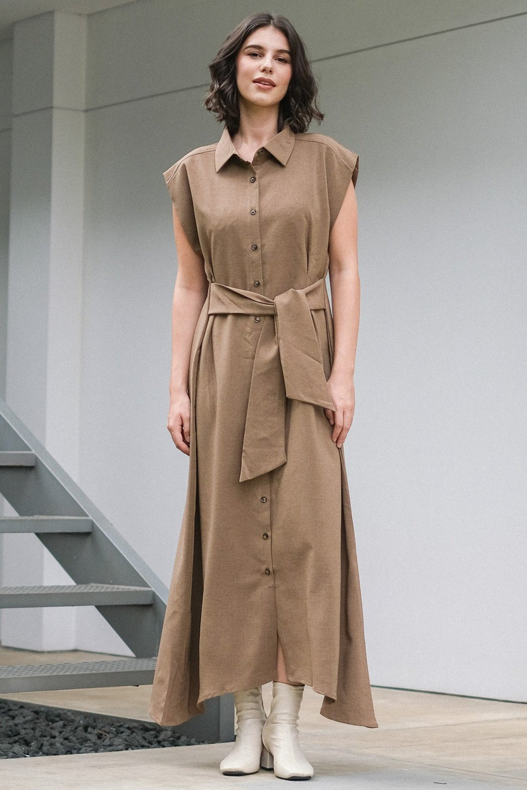 Asiro Alesha Dress Linen Atasan Wanita