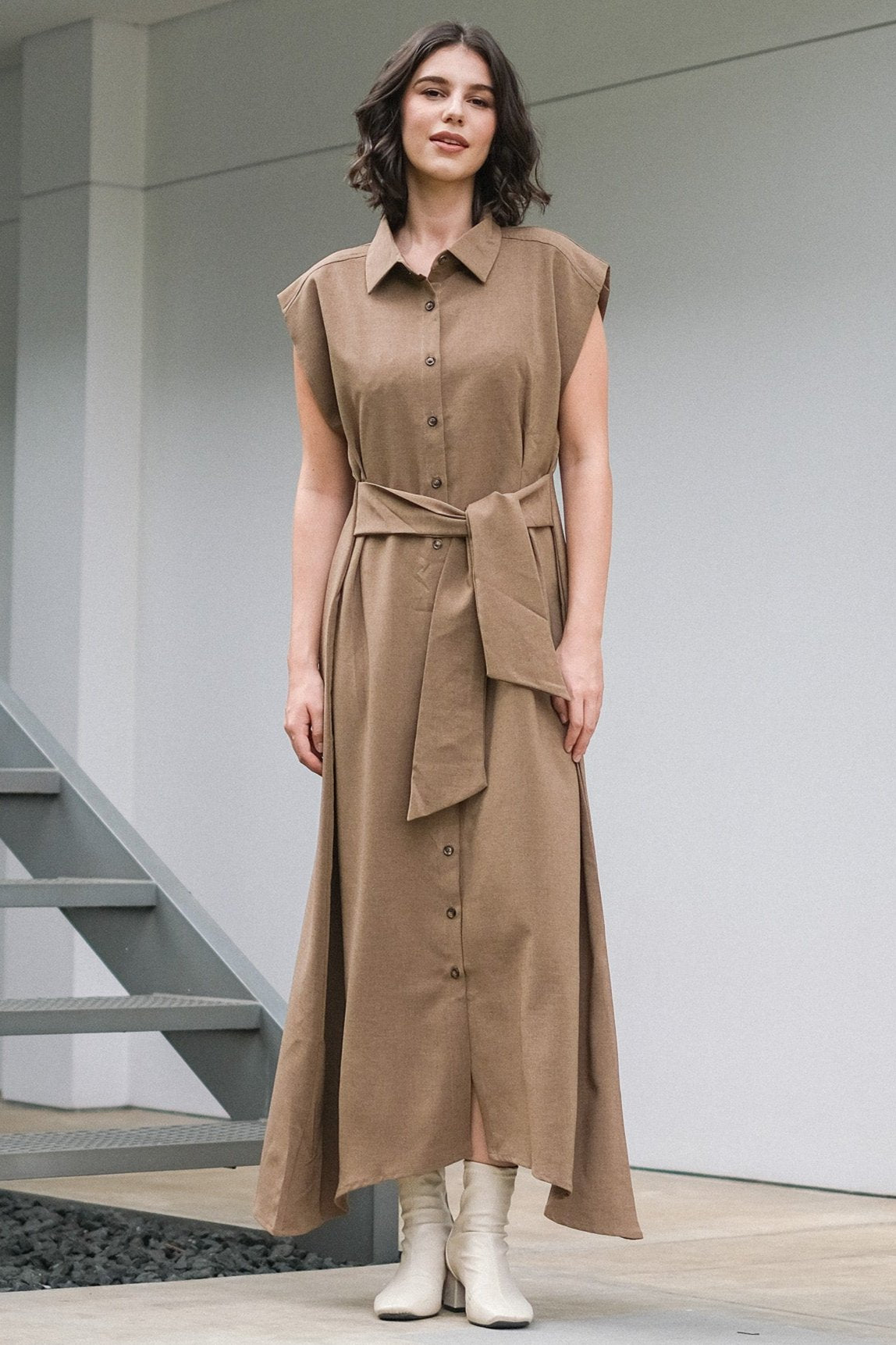 Asiro Alesha Dress Linen Atasan Wanita