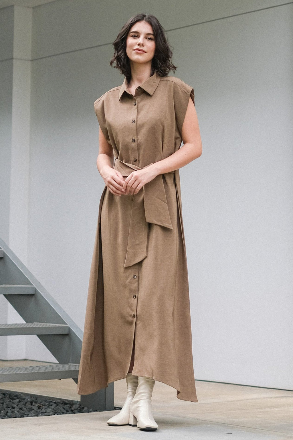Asiro Alesha Dress Linen Atasan Wanita