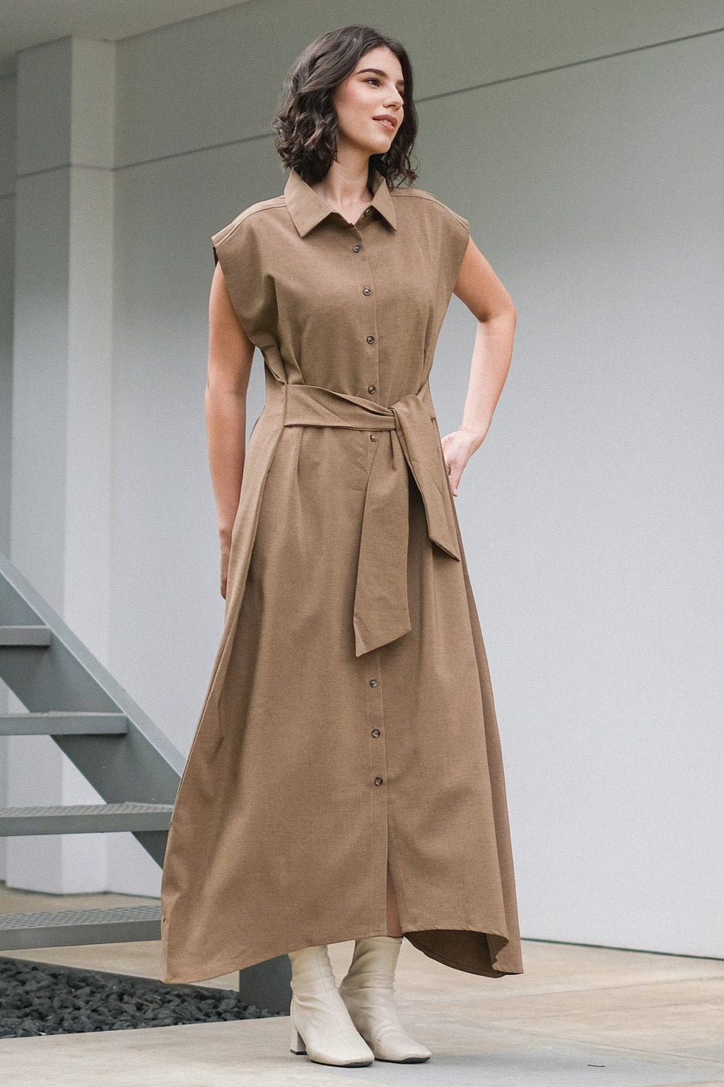 Asiro Alesha Dress Linen Atasan Wanita