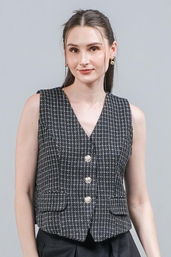 Asiro Revery Vest Tweed Atasan Wanita