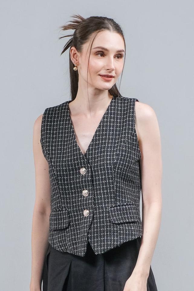 Asiro Revery Vest Tweed Atasan Wanita