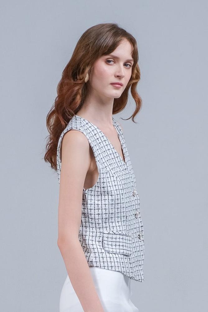 Asiro Revery Vest Tweed Atasan Wanita