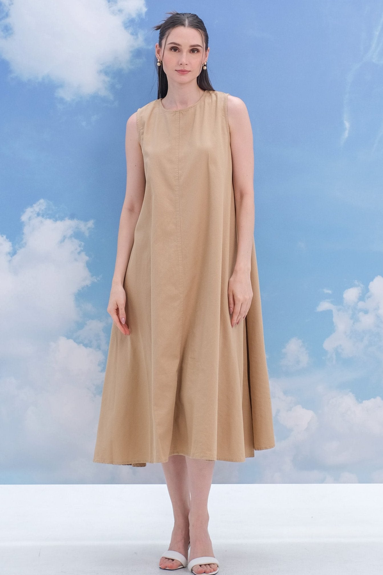 Asiro Bianca Linen Dress Wanita