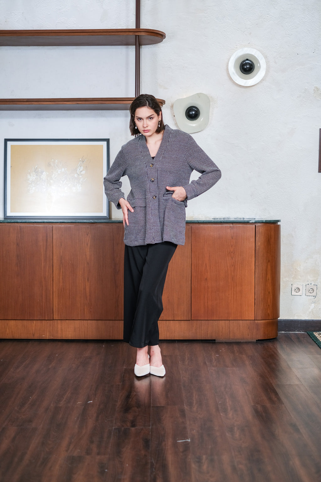 Asiro Ginela Top Pakaian Atasan Wanita Semi Wool