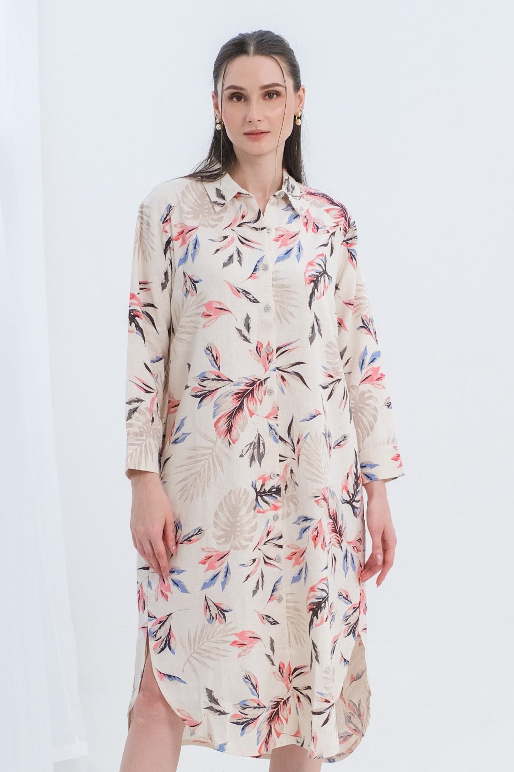Asiro Ester Linen Dress Wanita Motif Kotak-Kotak