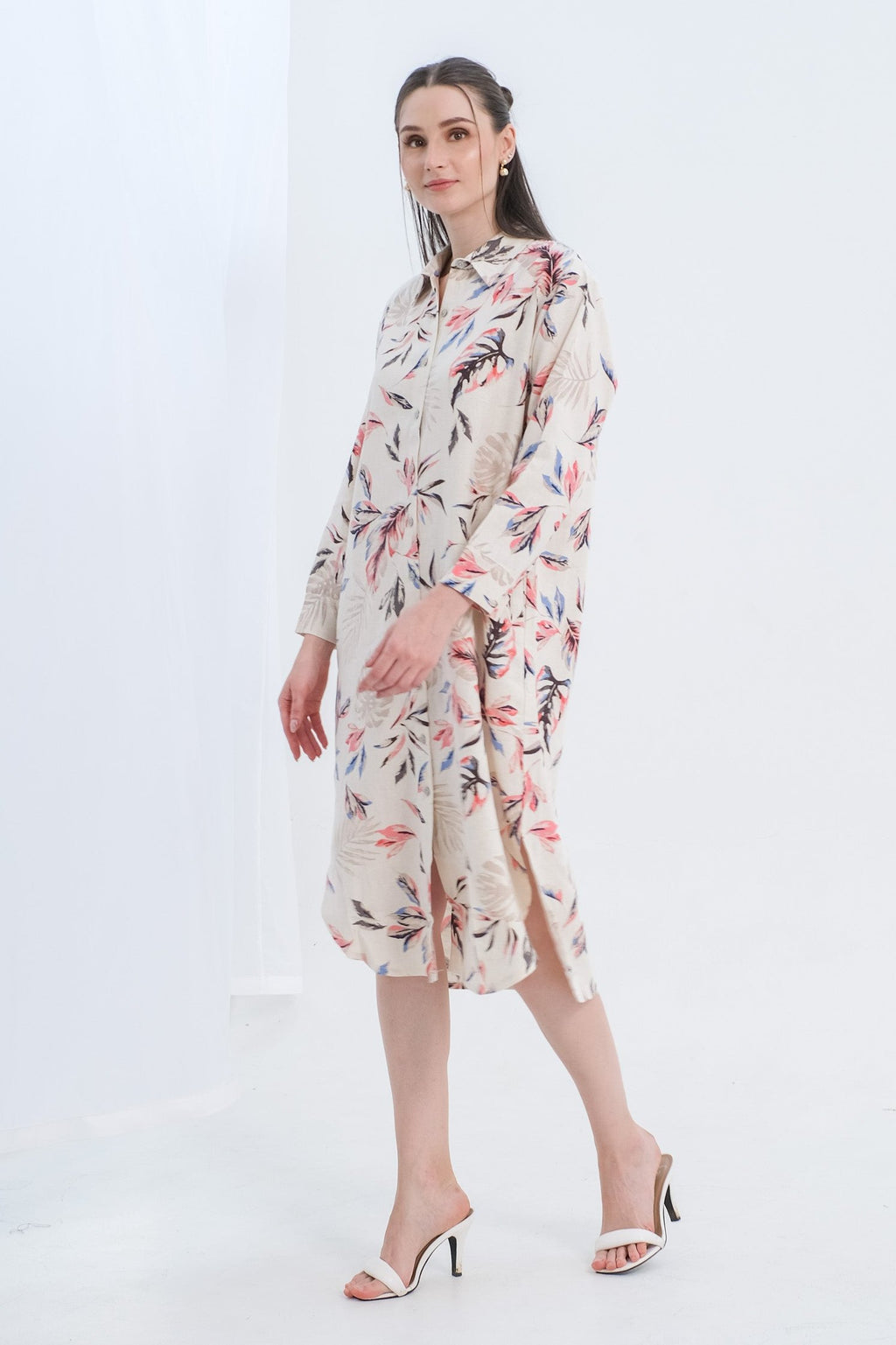 Asiro Ester Linen Dress Wanita Motif Kotak-Kotak