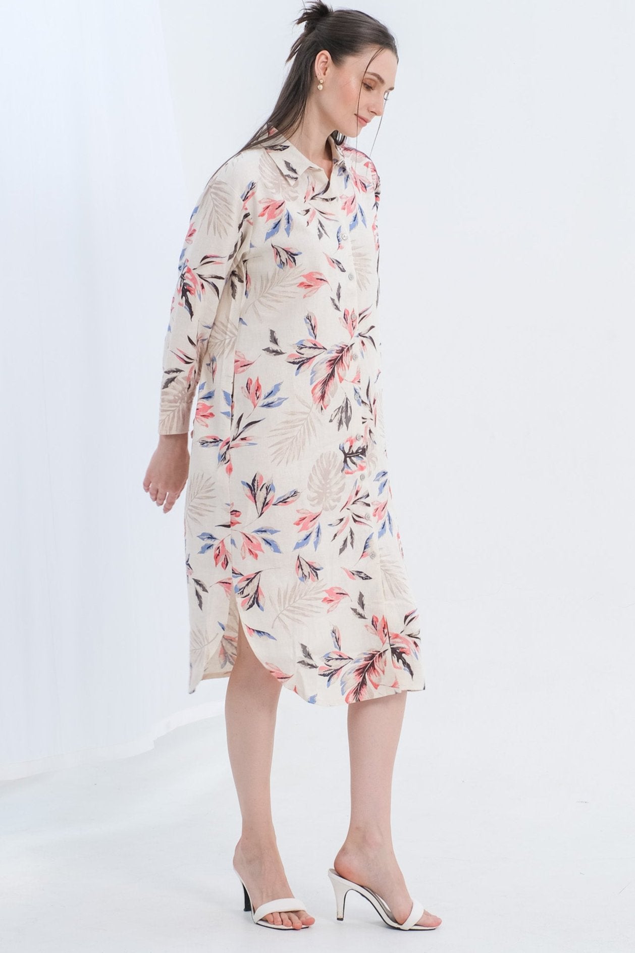 Asiro Ester Linen Dress Wanita Motif Kotak-Kotak