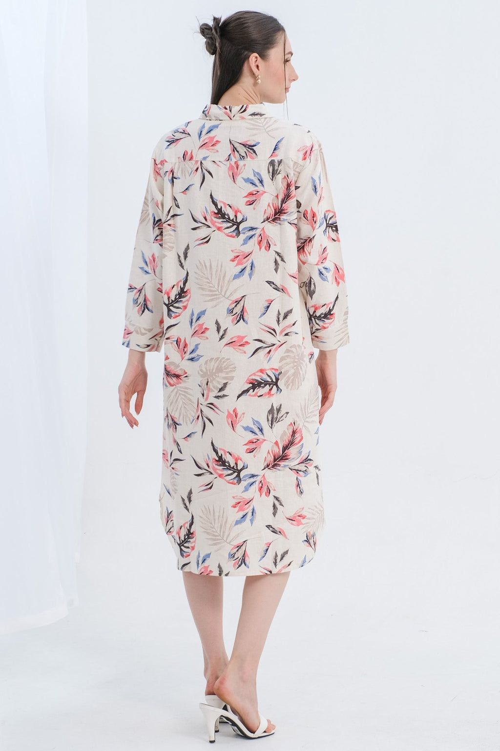 Asiro Ester Linen Dress Wanita Motif Kotak-Kotak