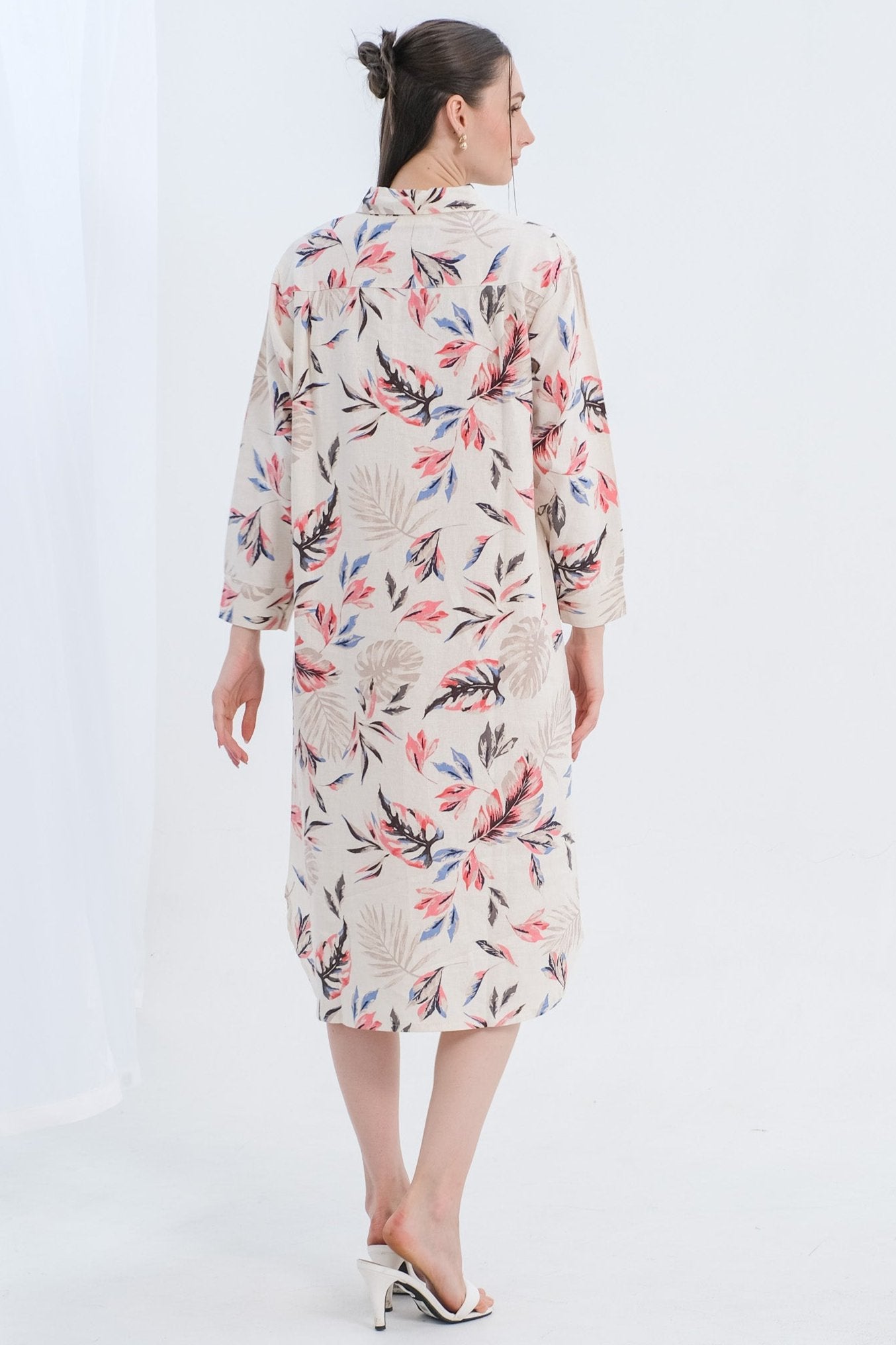 Asiro Ester Linen Dress Wanita Motif Kotak-Kotak