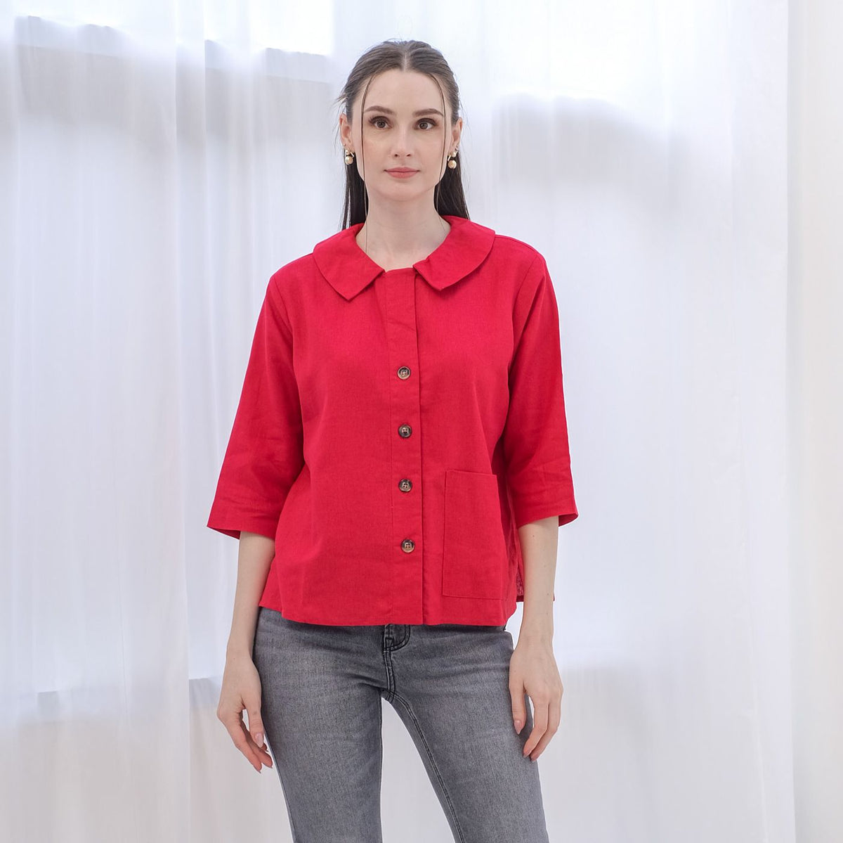 Asiro Olly Linen Top Atasan Wanita