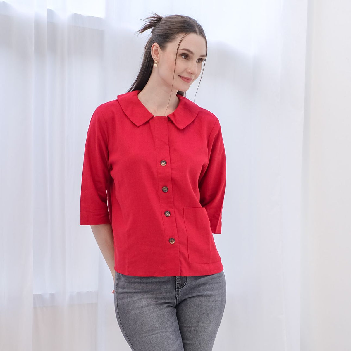 Asiro Olly Linen Top Atasan Wanita