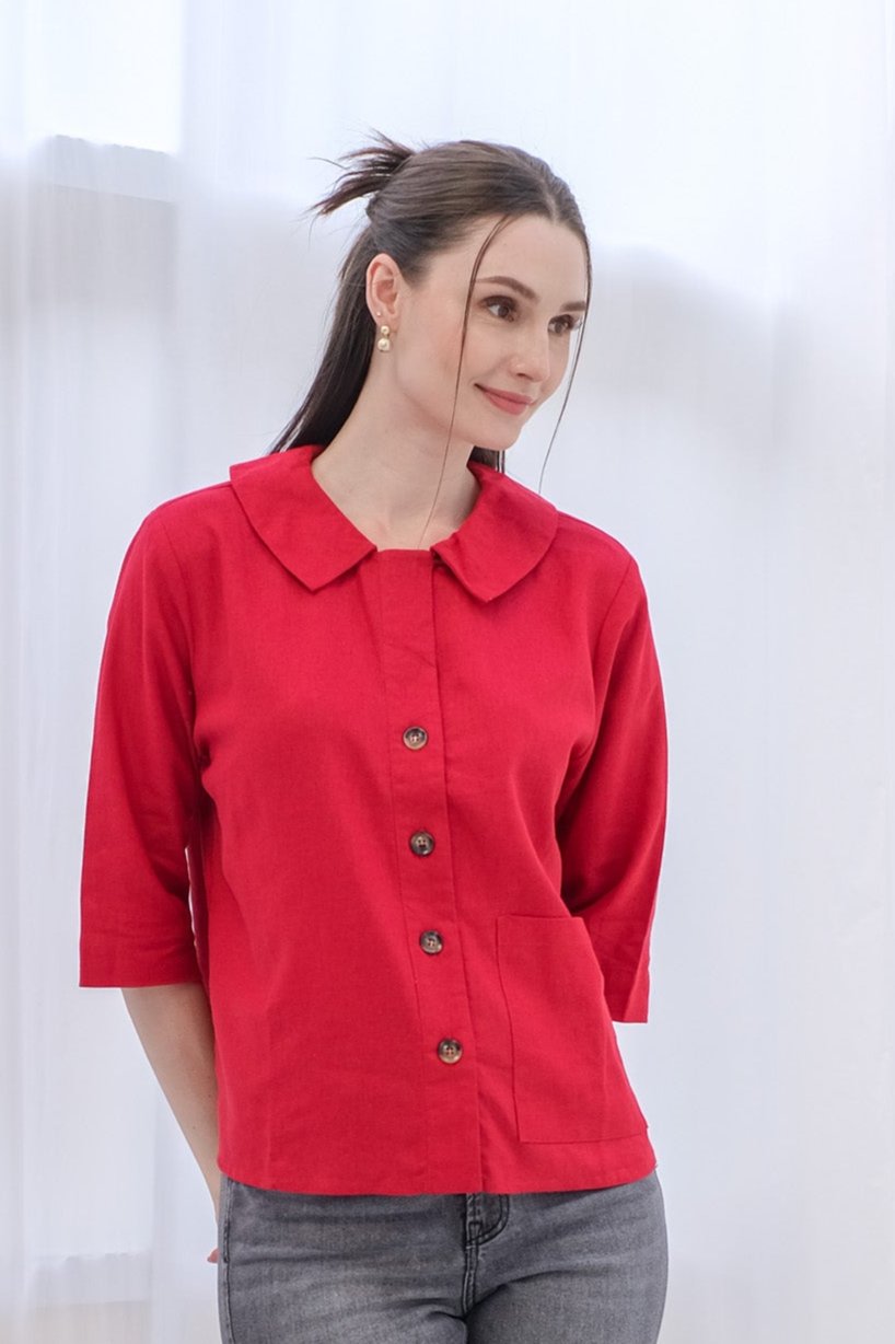 Asiro Olly Linen Top Atasan Wanita